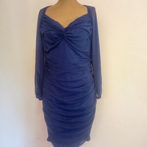 Chic Long Sleeve Blue Dress